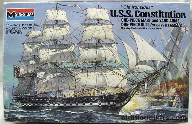 Monogram USS Constitution Old Ironsides Frigate, 3501 plastic model kit